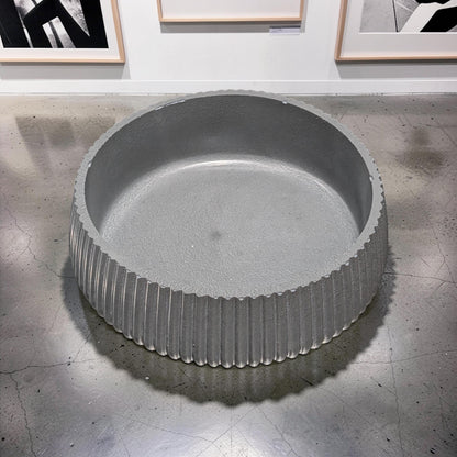 Fluted Concrete Bowl Planter, Modern Ribbed Succulent Pot, Minimalist Grey Catchall Dish, Trinket Key Holder, Nordic Tabletop Home Decor