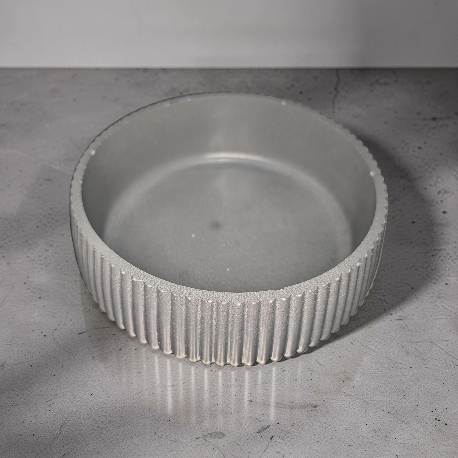 Fluted Concrete Bowl Planter, Modern Ribbed Succulent Pot, Minimalist Grey Catchall Dish, Trinket Key Holder, Nordic Tabletop Home Decor