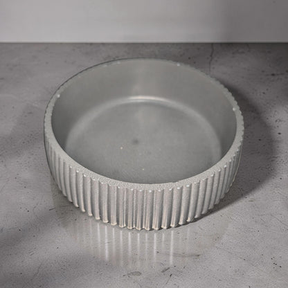 Fluted Concrete Bowl Planter, Modern Ribbed Succulent Pot, Minimalist Grey Catchall Dish, Trinket Key Holder, Nordic Tabletop Home Decor