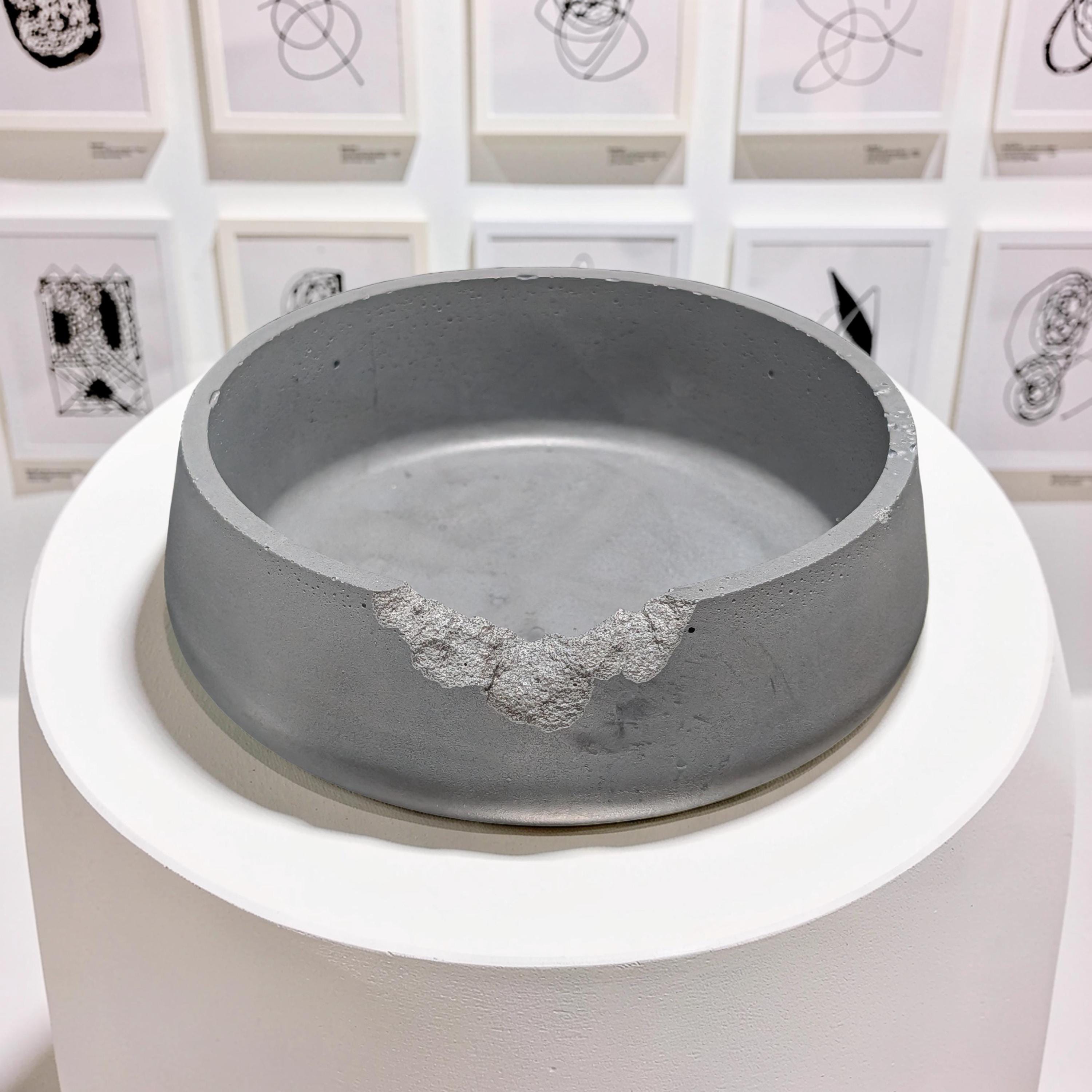 One of a Kind Raw Edge Concrete Bowl, Modern Wabi Sabi Decorative Catchall, Minimalist Industrial Centerpiece Dish, Unique Key Bowl