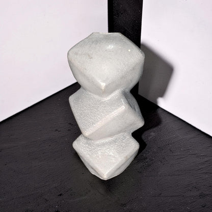 Geometric Concrete Vase, Modern Twisted Cube Bud Vase, Minimalist Brutalist Home Decor, Industrial Table Centerpiece, Single or Set of 2