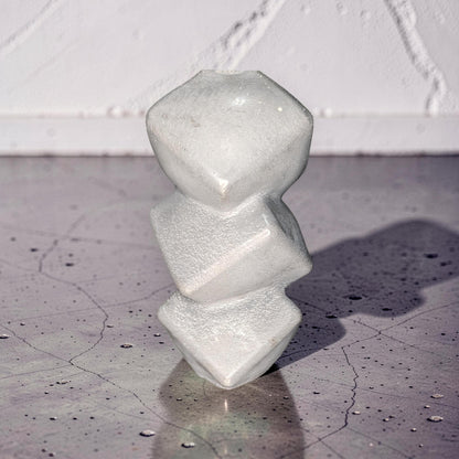 Geometric Concrete Vase, Modern Twisted Cube Bud Vase, Minimalist Brutalist Home Decor, Industrial Table Centerpiece, Single or Set of 2