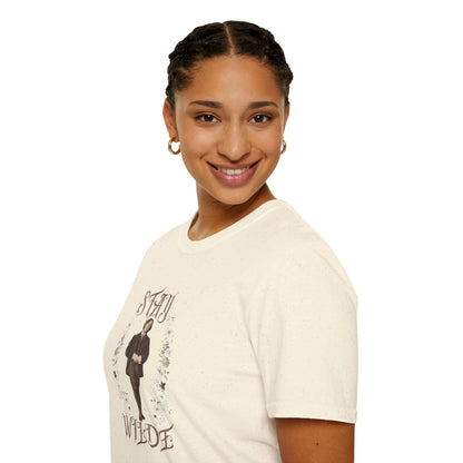 Stay Wilde T-Shirt, Oscar Wilde Tshirt, Literary Quote, Floral Accent, Shirts for English Teachers, Readers, Teachers, Back to School