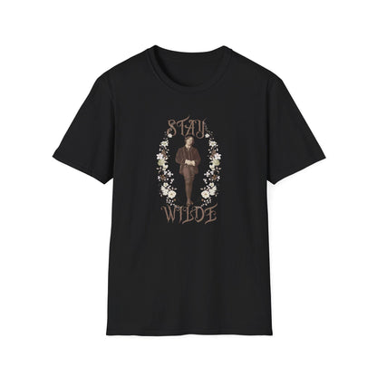 Stay Wilde T-Shirt, Oscar Wilde Tshirt, Literary Quote, Floral Accent, Shirts for English Teachers, Readers, Teachers, Back to School