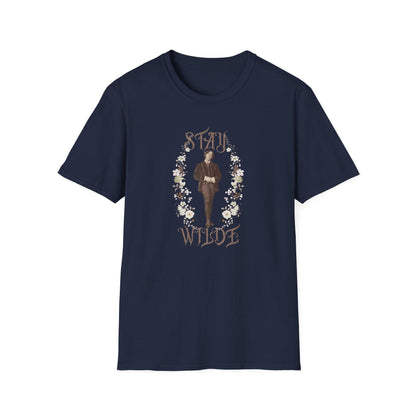 Stay Wilde T-Shirt, Oscar Wilde Tshirt, Literary Quote, Floral Accent, Shirts for English Teachers, Readers, Teachers, Back to School