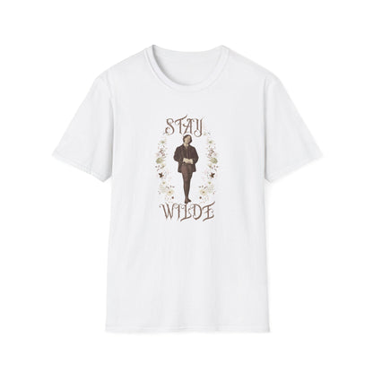 Stay Wilde T-Shirt, Oscar Wilde Tshirt, Literary Quote, Floral Accent, Shirts for English Teachers, Readers, Teachers, Back to School