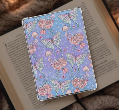 Pastel Fall Mystical Moths Kindle Insert | Bright Halloween Witchy Kobo Insert | Meadowlark Nest | Fall Spooky Kobo Kindle Insert