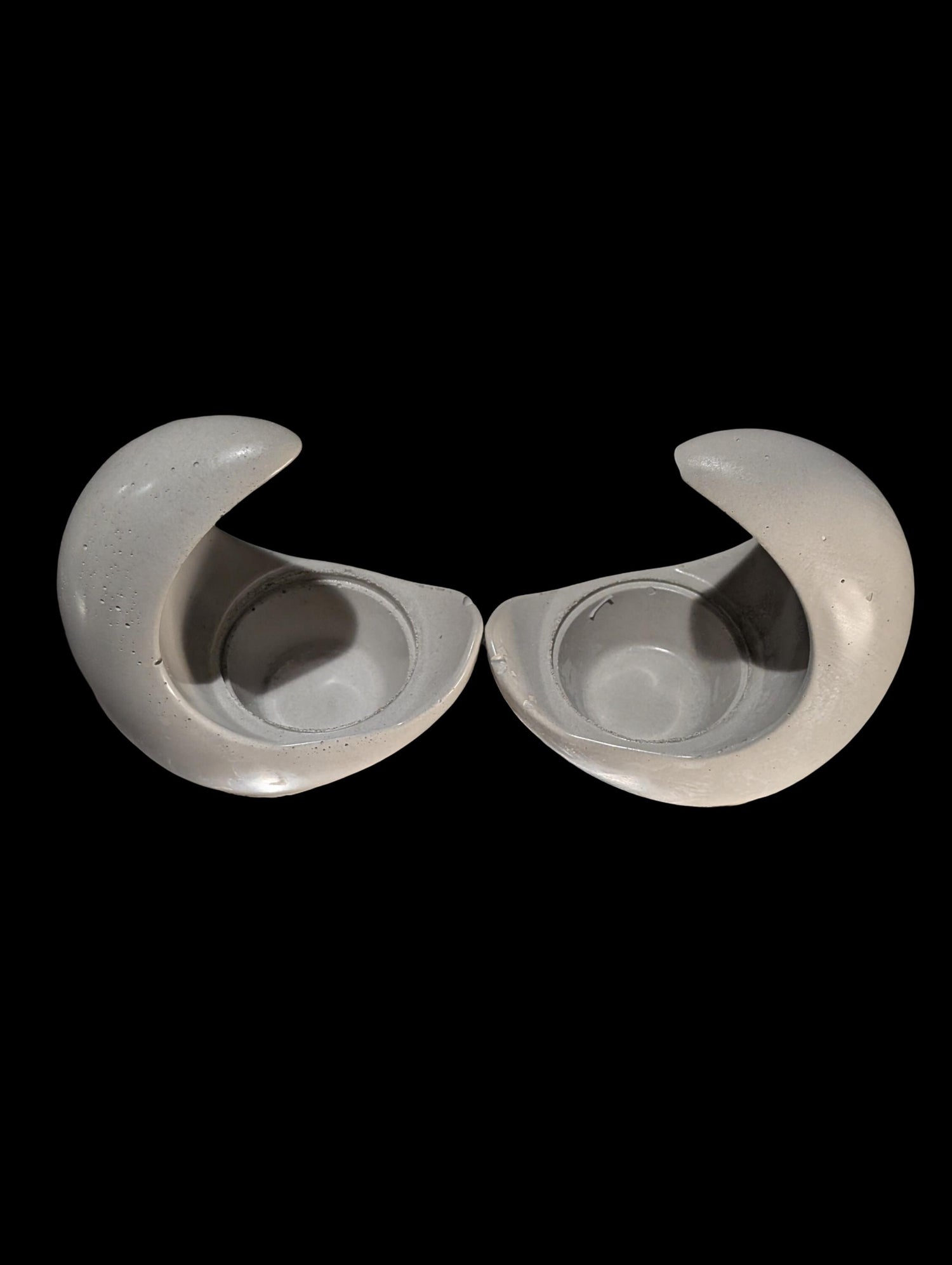 Concrete Crescent Moon Tea Light Holder Set of 2 - Minimalist Modern Candle Holder, Celestial Home Decor, Marble or Natural Gray Accent