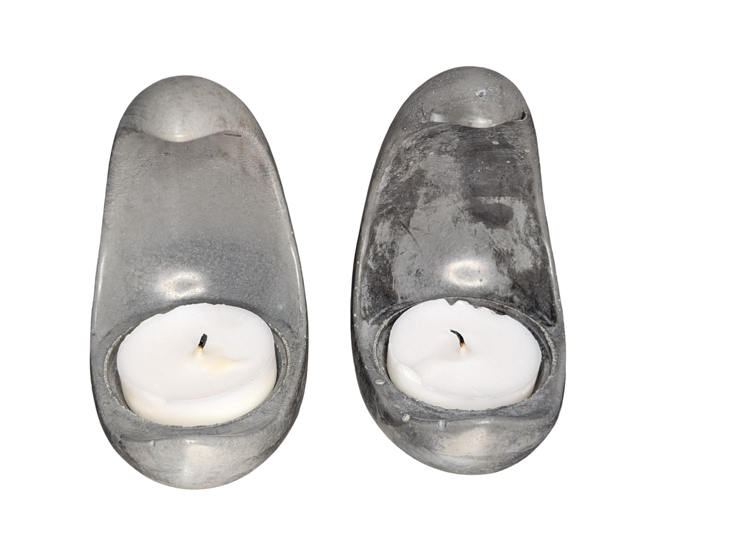 Concrete Crescent Moon Tea Light Holder Set of 2 - Minimalist Modern Candle Holder, Celestial Home Decor, Marble or Natural Gray Accent
