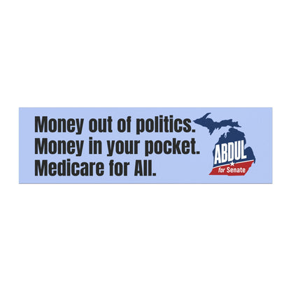 Abdul for Senate Car Magnet, Bumper Stickers | Michigan Map Democratic Progressive Political Campaign magnet