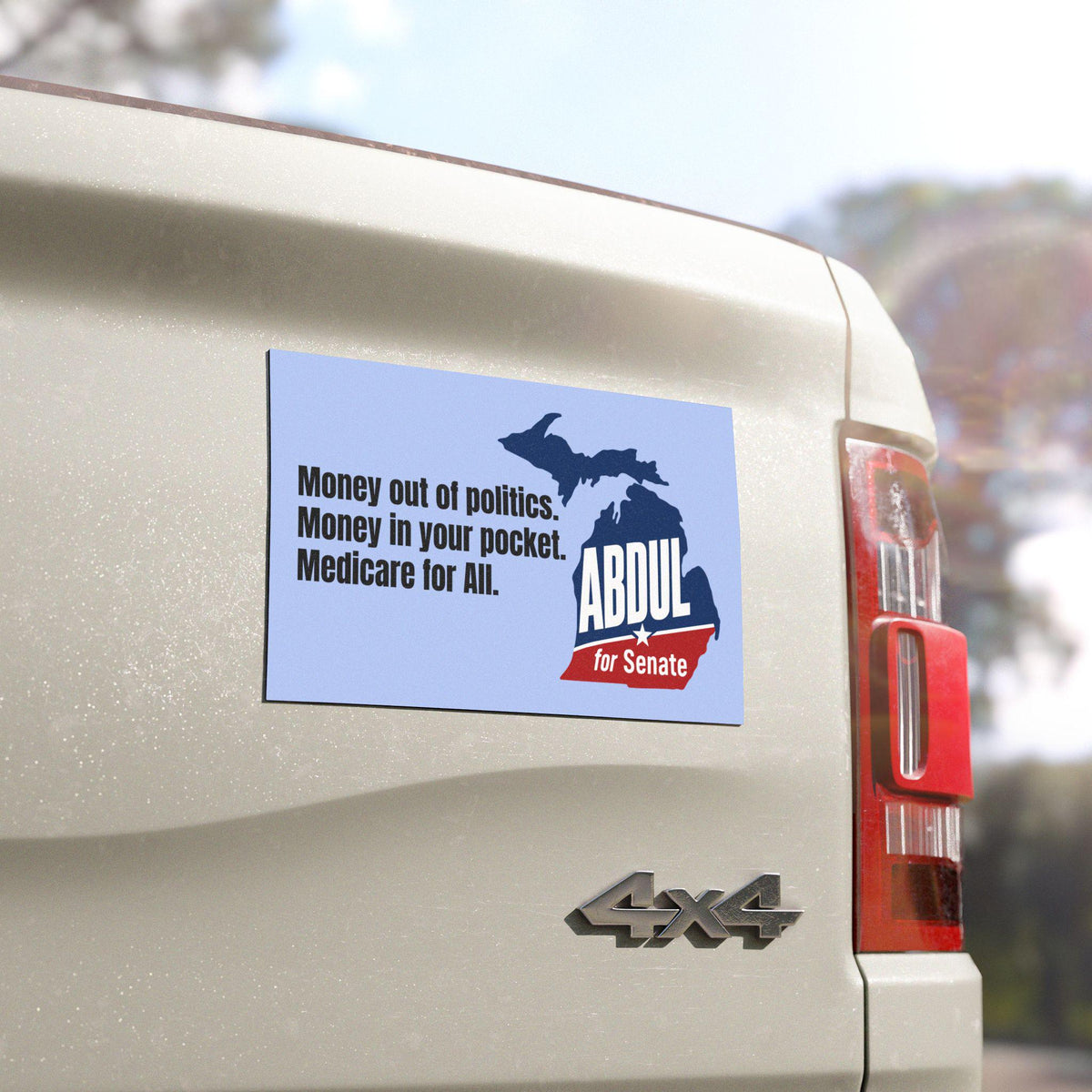 Abdul for Senate Car Magnet, Bumper Stickers | Michigan Map Democratic Progressive Political Campaign magnet
