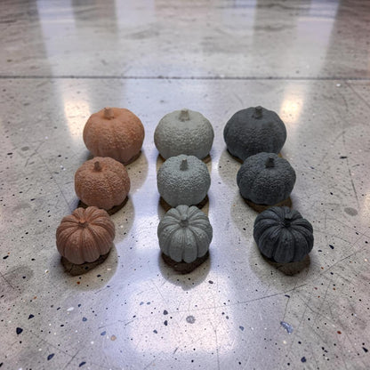 Mini Concrete Pumpkin - Small Autumn Figurine Decor, Hand Poured Modern Fall Table Accent, Tiered Tray Halloween Decor, Single or Mix Match