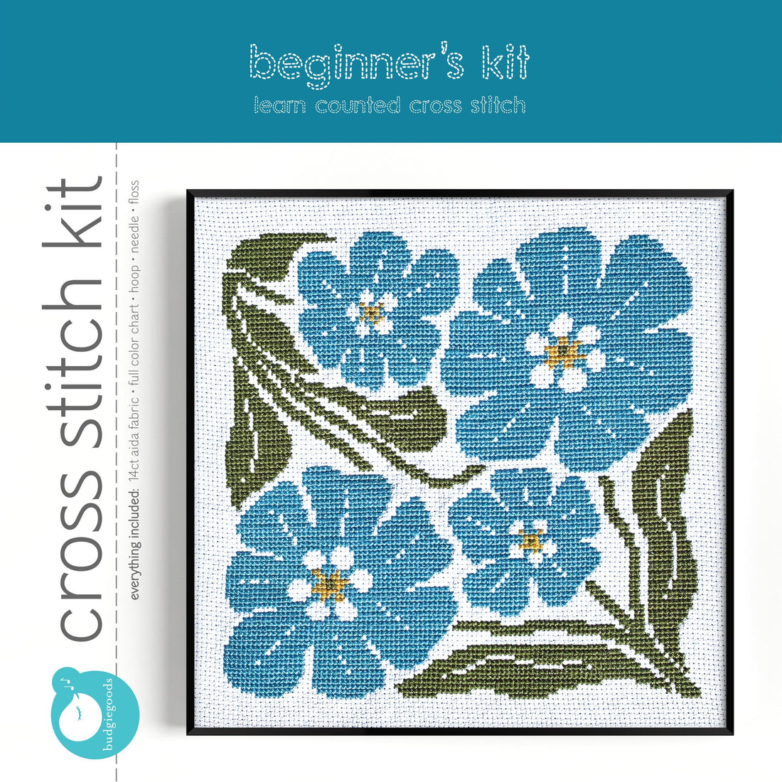 FORGET ME NOT learn counted cross stitch kit