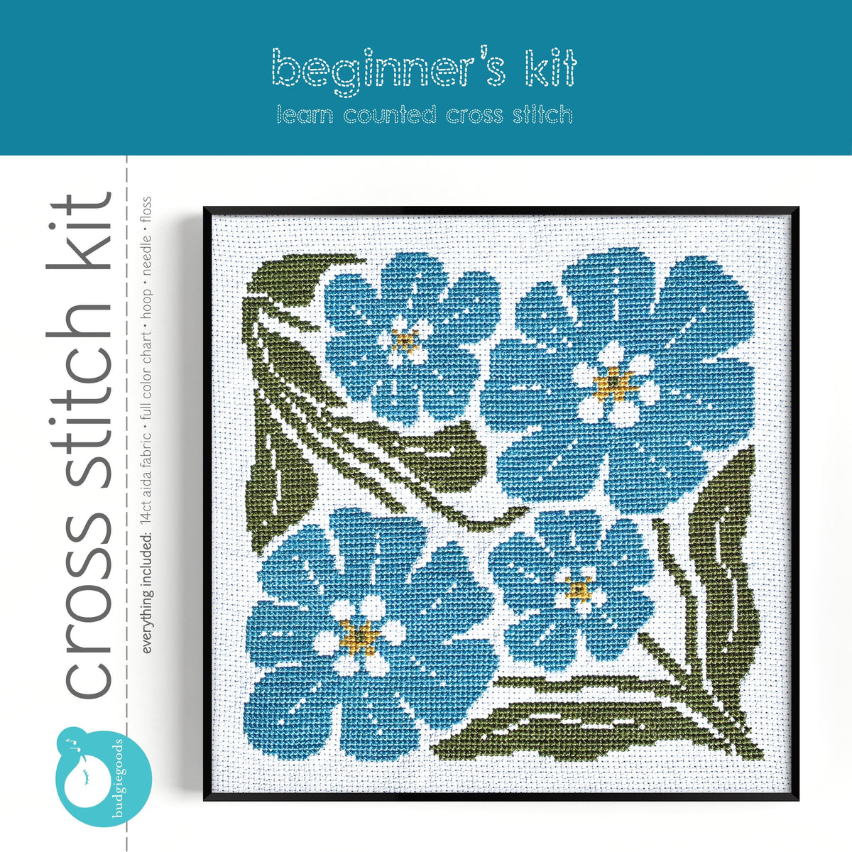 FORGET ME NOT learn counted cross stitch kit