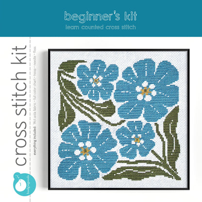 FORGET ME NOT learn counted cross stitch kit