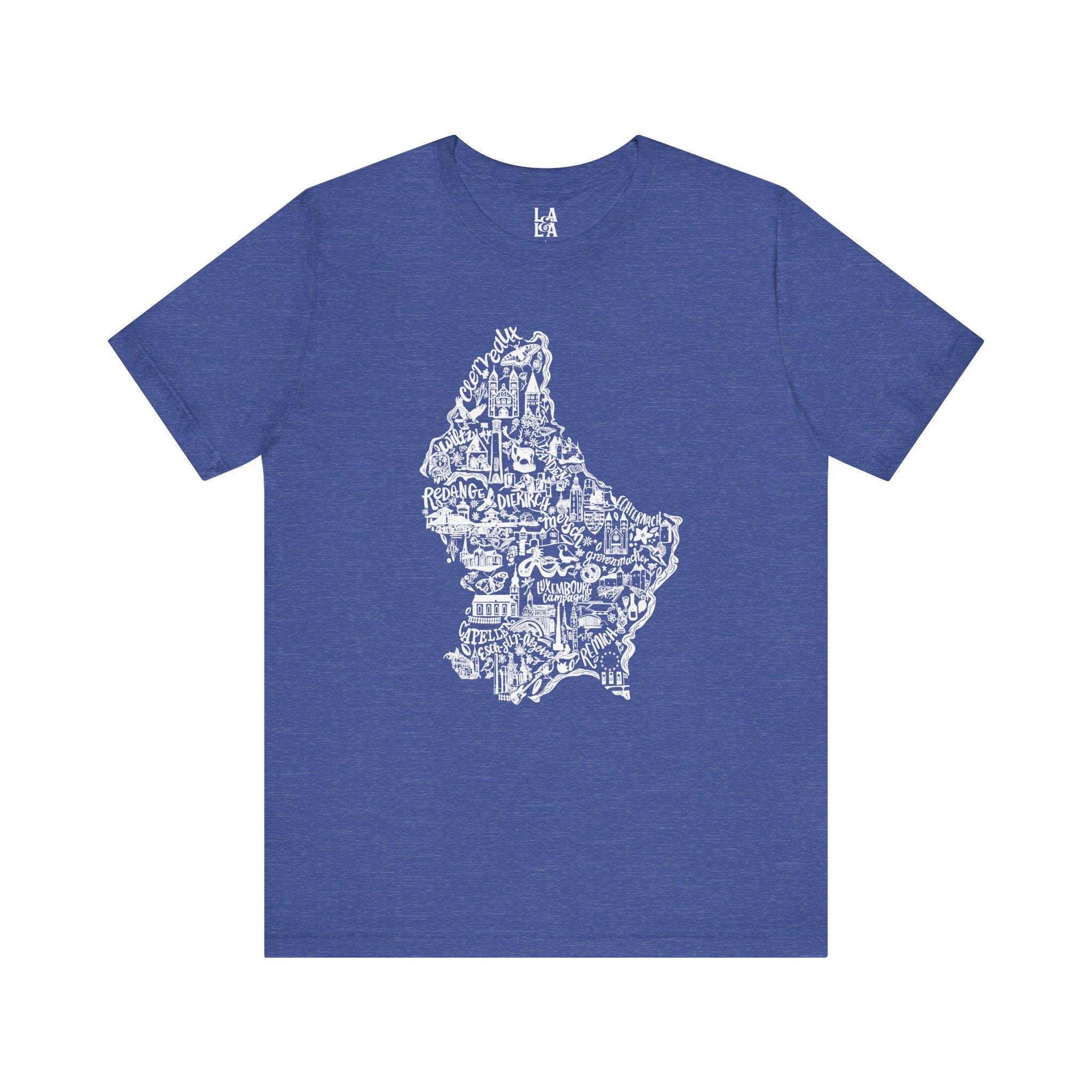 Luxembourg Landmark Map T-Shirt | Illustrated City Icons Tee