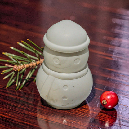 Concrete Snowman Jar with Lid, Christmas Storage Container, Winter Holiday Decor, Minimalist Trinket Box, Small Desk Organizer, Holiday Gift
