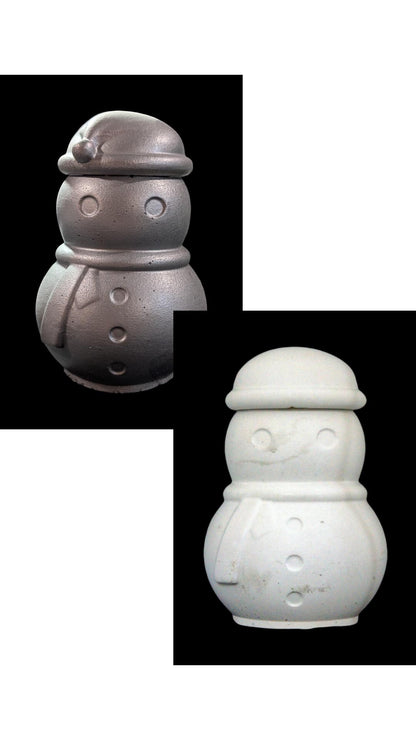 Concrete Snowman Jar with Lid, Christmas Storage Container, Winter Holiday Decor, Minimalist Trinket Box, Small Desk Organizer, Holiday Gift
