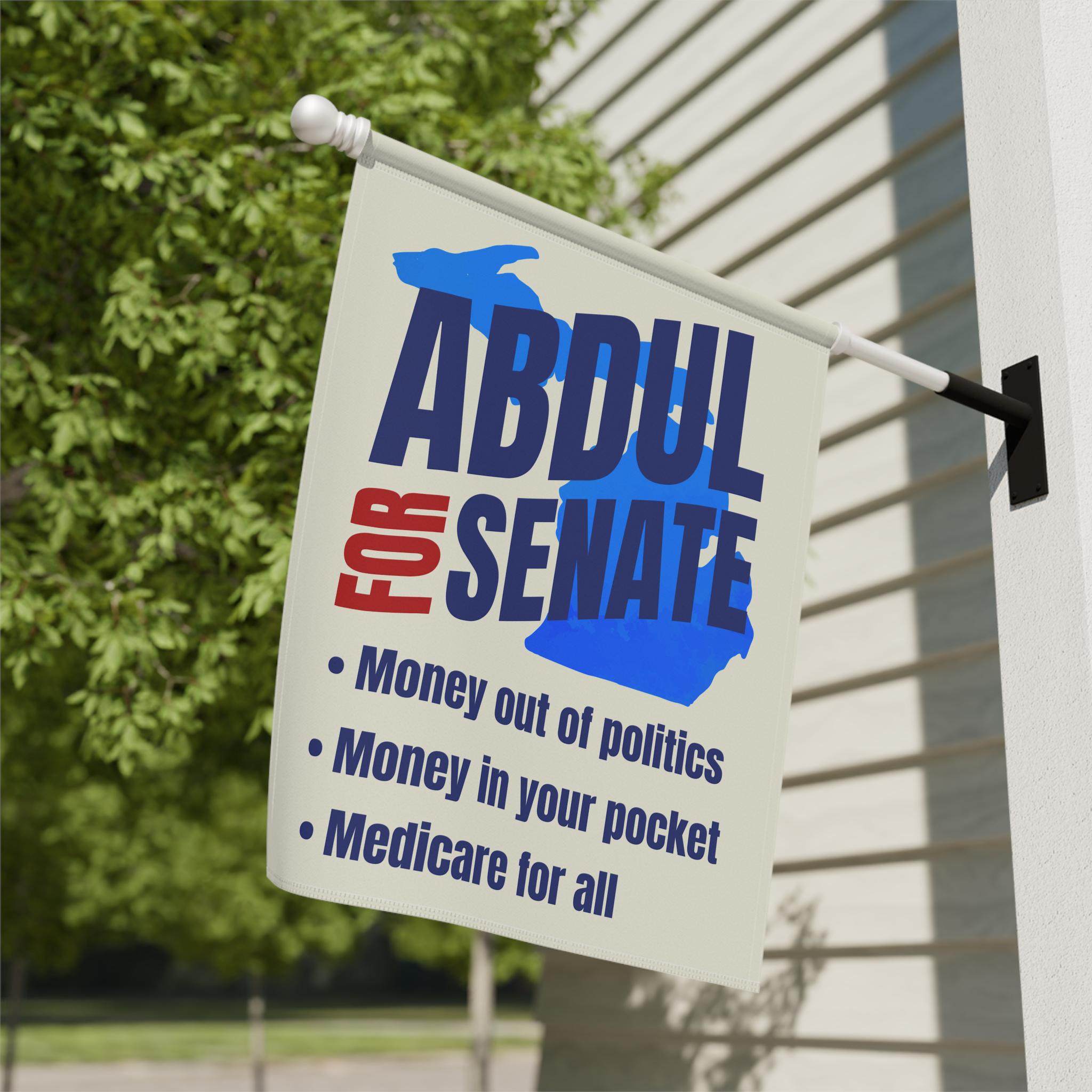 Abdul El-Sayed for Senate Michigan Garden Flag | Progressive Political House Banner Midterm Election 26