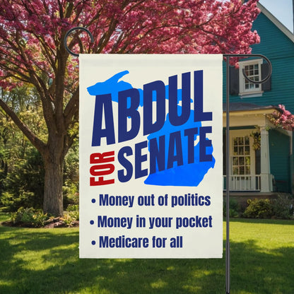 Abdul El-Sayed for Senate Michigan Garden Flag | Progressive Political House Banner Midterm Election 26