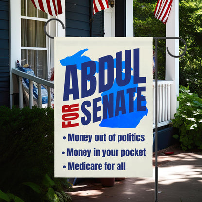 Abdul El-Sayed for Senate Michigan Garden Flag | Progressive Political House Banner Midterm Election 26