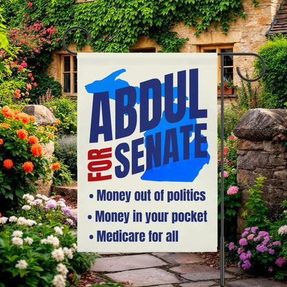 Abdul El-Sayed for Senate Michigan Garden Flag | Progressive Political House Banner Midterm Election 26