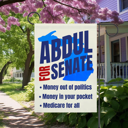 Abdul El-Sayed for Senate Michigan Garden Flag | Progressive Political House Banner Midterm Election 26