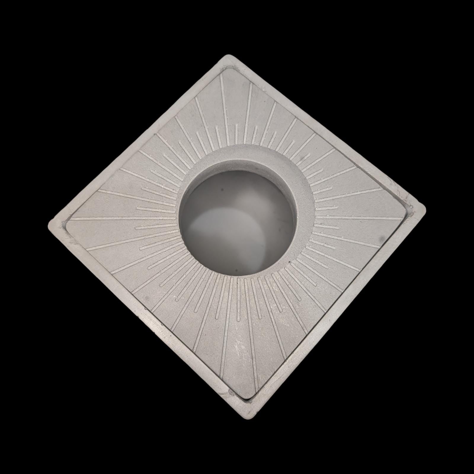 Modern Concrete Tissue Holder, Minimalist Square Sunburst Tissue Box with Lid, Industrial Bathroom Decor, Handcrafted Concrete Container