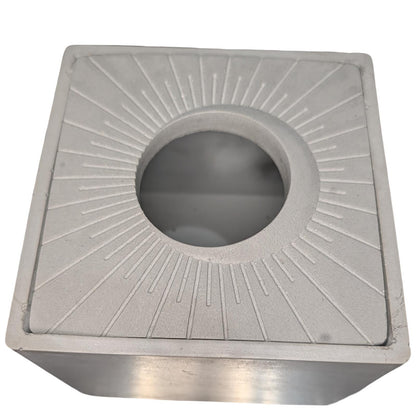 Modern Concrete Tissue Holder, Minimalist Square Sunburst Tissue Box with Lid, Industrial Bathroom Decor, Handcrafted Concrete Container