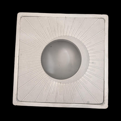 Modern Concrete Tissue Holder, Minimalist Square Sunburst Tissue Box with Lid, Industrial Bathroom Decor, Handcrafted Concrete Container
