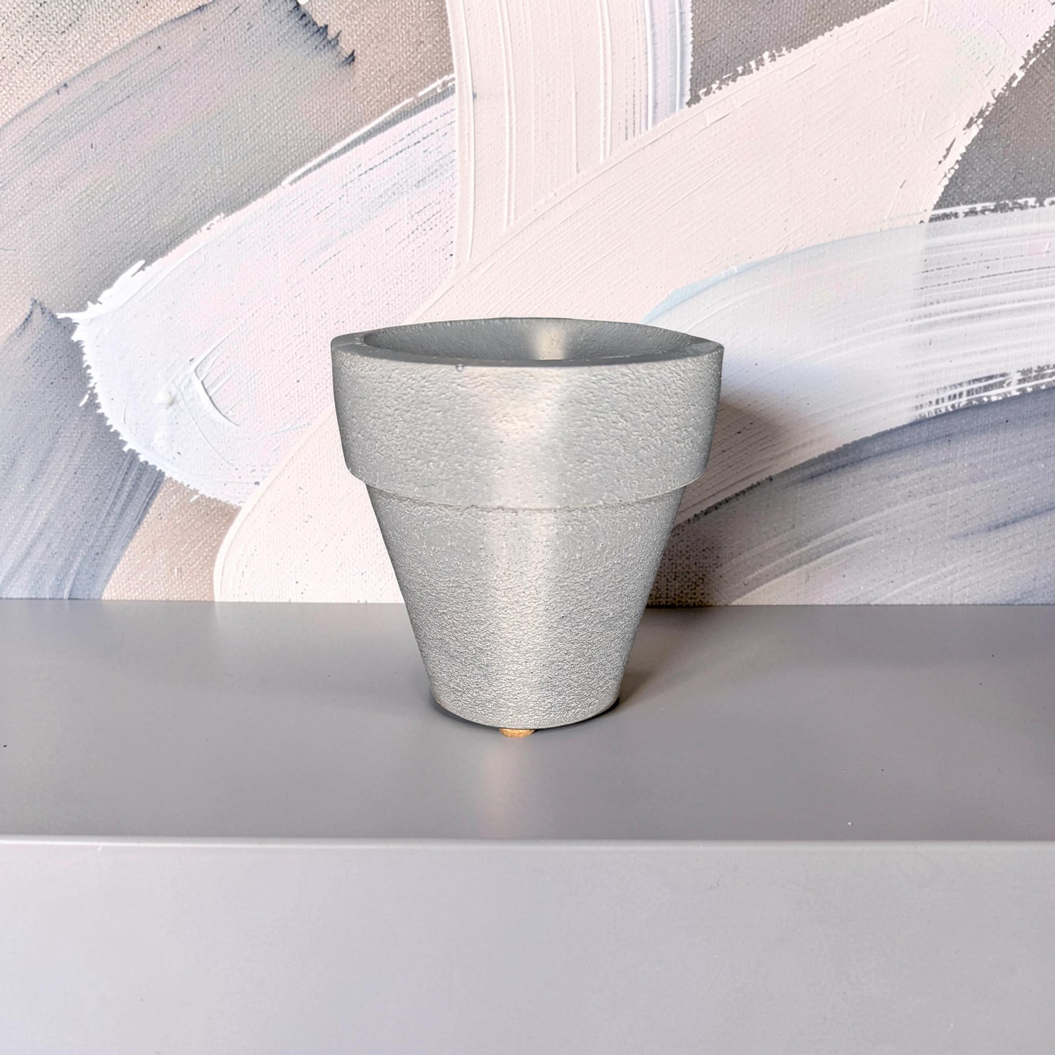 3.7&amp;quot; Concrete Succulent Planter, Small Modern Plant Pot with Drainage Option, Minimalist Indoor Flower Pot, 3.6&amp;quot; Tall Cement Pot