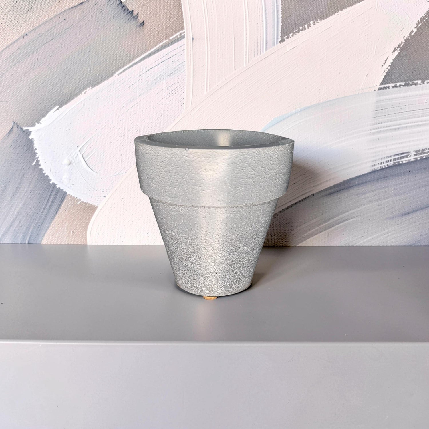 3.7&amp;quot; Concrete Succulent Planter, Small Modern Plant Pot with Drainage Option, Minimalist Indoor Flower Pot, 3.6&amp;quot; Tall Cement Pot