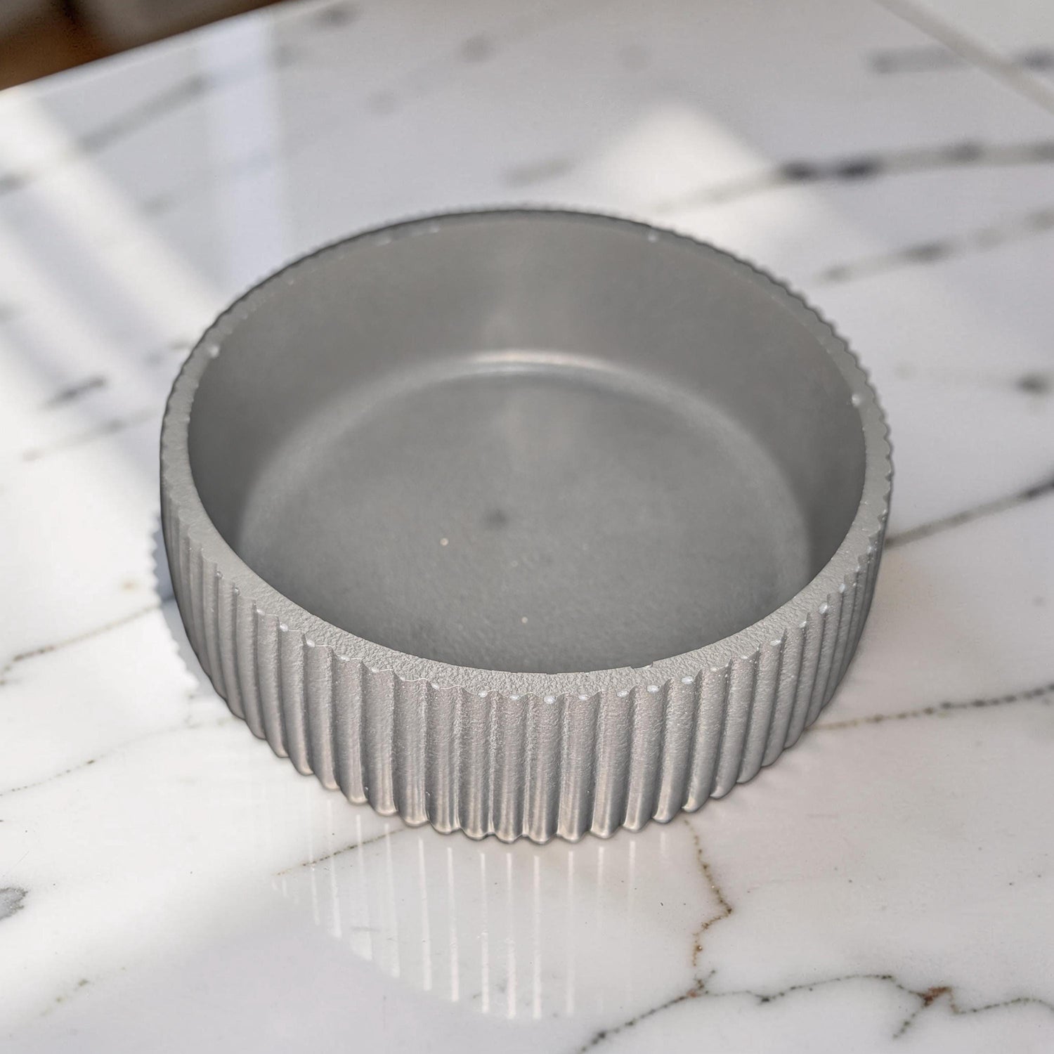 Fluted Concrete Bowl Planter, Modern Ribbed Succulent Pot, Minimalist Grey Catchall Dish, Trinket Key Holder, Nordic Tabletop Home Decor