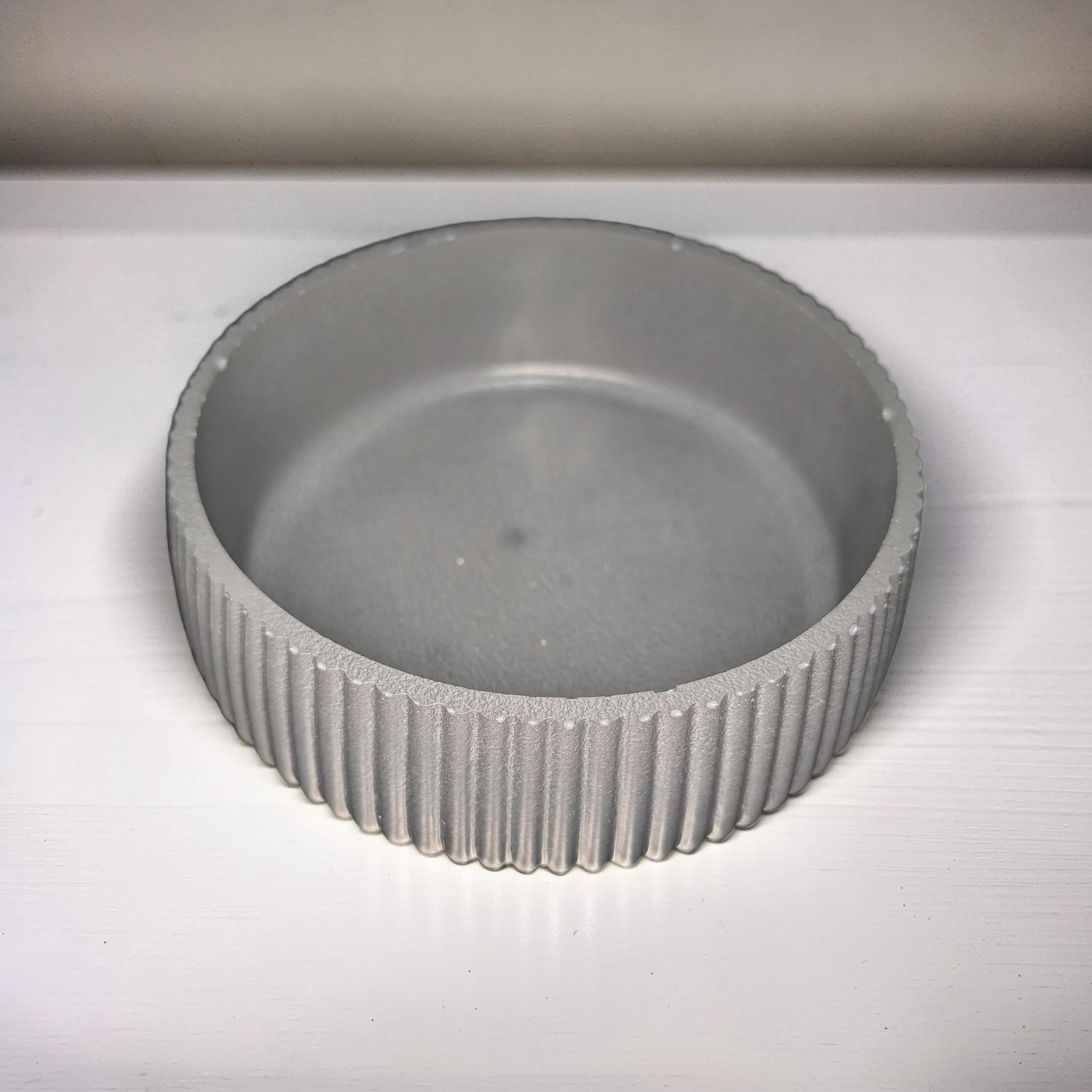 Fluted Concrete Bowl Planter, Modern Ribbed Succulent Pot, Minimalist Grey Catchall Dish, Trinket Key Holder, Nordic Tabletop Home Decor