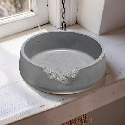 One of a Kind Raw Edge Concrete Bowl, Modern Wabi Sabi Decorative Catchall, Minimalist Industrial Centerpiece Dish, Unique Key Bowl