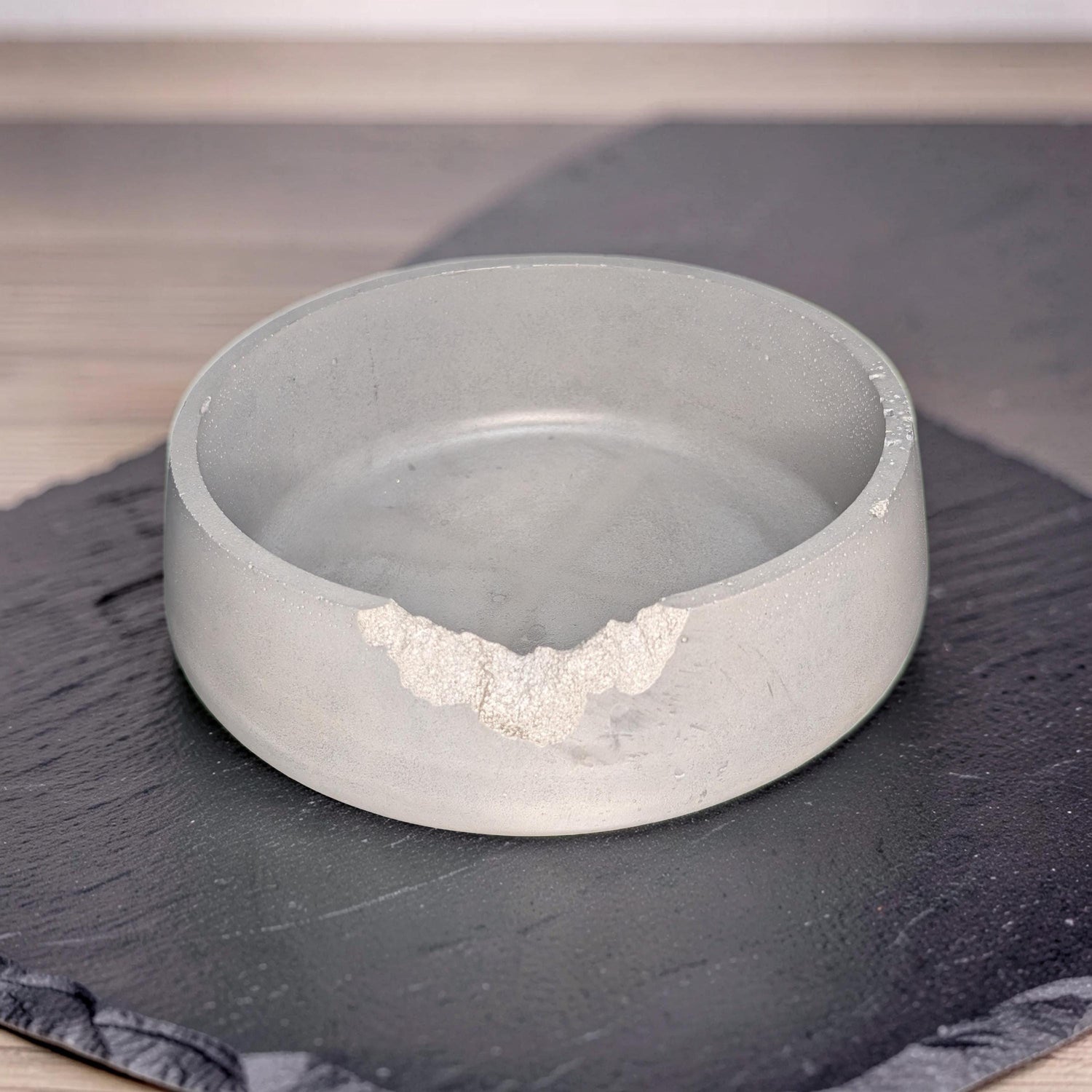 One of a Kind Raw Edge Concrete Bowl, Modern Wabi Sabi Decorative Catchall, Minimalist Industrial Centerpiece Dish, Unique Key Bowl