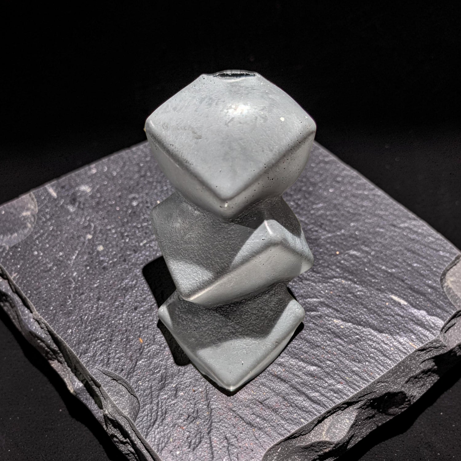 Geometric Concrete Vase, Modern Twisted Cube Bud Vase, Minimalist Brutalist Home Decor, Industrial Table Centerpiece, Single or Set of 2