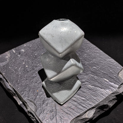 Geometric Concrete Vase, Modern Twisted Cube Bud Vase, Minimalist Brutalist Home Decor, Industrial Table Centerpiece, Single or Set of 2