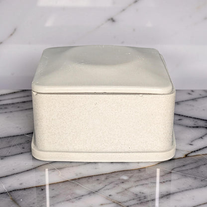 Concrete Jewelry Box with Lid, 3.15&amp;quot; Minimalist Trinket Box, Modern Square Cement Catchall, Ring Dish &amp; Keepsake Container, Desk Organizer