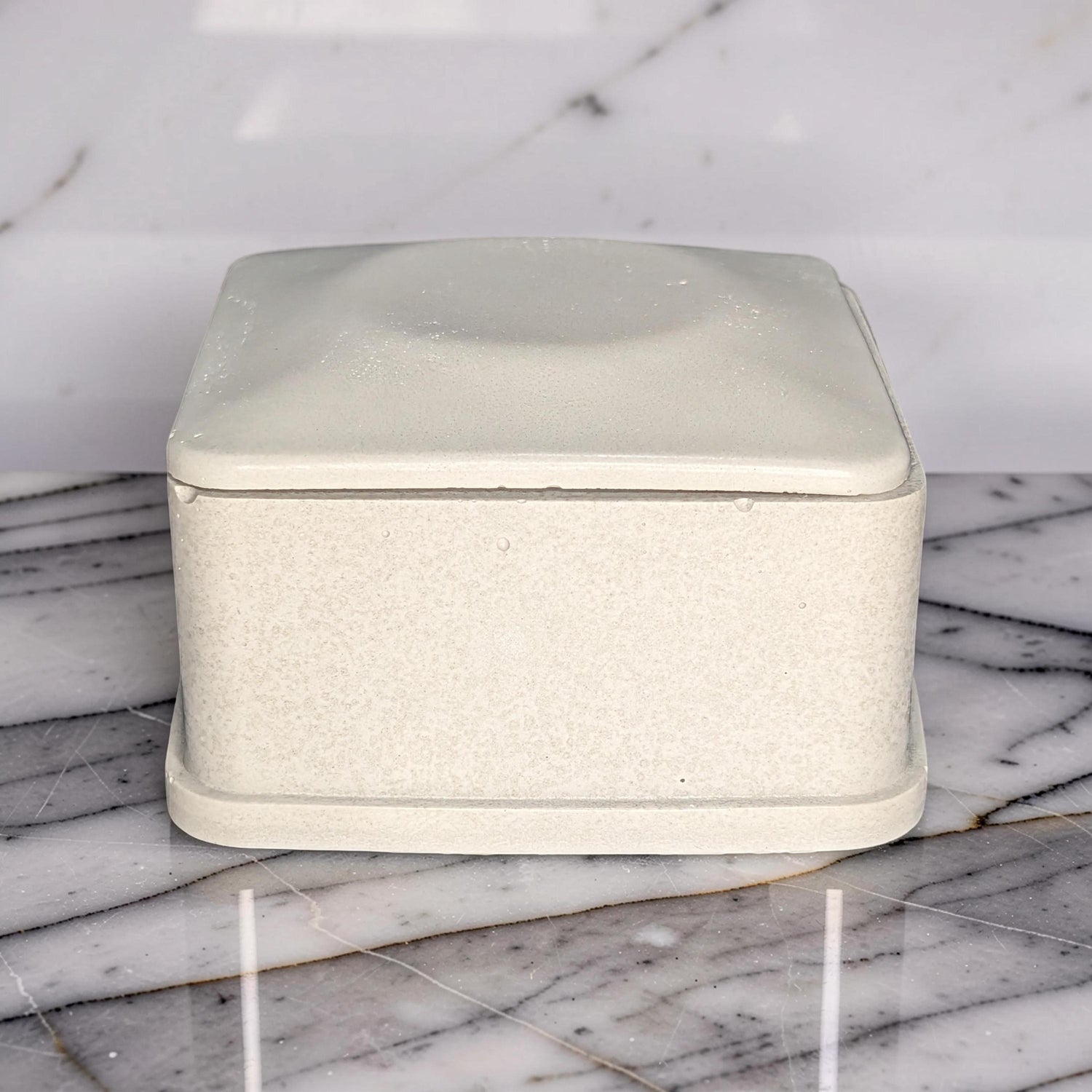 Concrete Jewelry Box with Lid, 3.15&amp;quot; Minimalist Trinket Box, Modern Square Cement Catchall, Ring Dish &amp; Keepsake Container, Desk Organizer