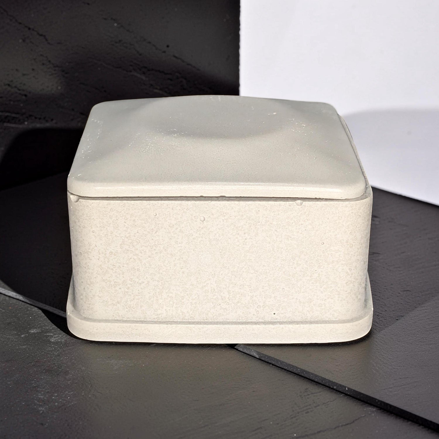 Concrete Jewelry Box with Lid, 3.15&amp;quot; Minimalist Trinket Box, Modern Square Cement Catchall, Ring Dish &amp; Keepsake Container, Desk Organizer