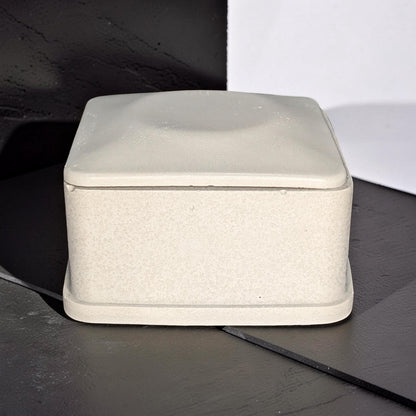 Concrete Jewelry Box with Lid, 3.15&amp;quot; Minimalist Trinket Box, Modern Square Cement Catchall, Ring Dish &amp; Keepsake Container, Desk Organizer