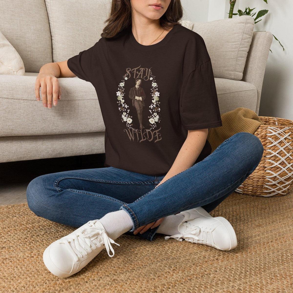 Stay Wilde T-Shirt, Oscar Wilde Tshirt, Literary Quote, Floral Accent, Shirts for English Teachers, Readers, Teachers, Back to School