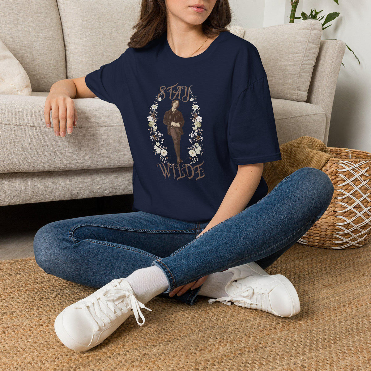 Stay Wilde T-Shirt, Oscar Wilde Tshirt, Literary Quote, Floral Accent, Shirts for English Teachers, Readers, Teachers, Back to School