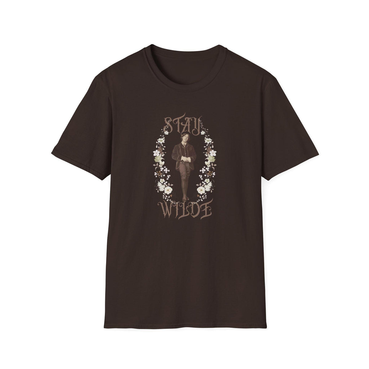 Stay Wilde T-Shirt, Oscar Wilde Tshirt, Literary Quote, Floral Accent, Shirts for English Teachers, Readers, Teachers, Back to School