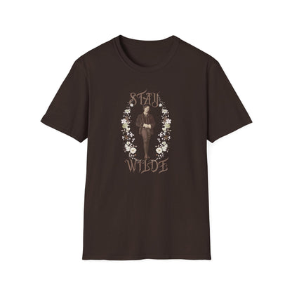 Stay Wilde T-Shirt, Oscar Wilde Tshirt, Literary Quote, Floral Accent, Shirts for English Teachers, Readers, Teachers, Back to School
