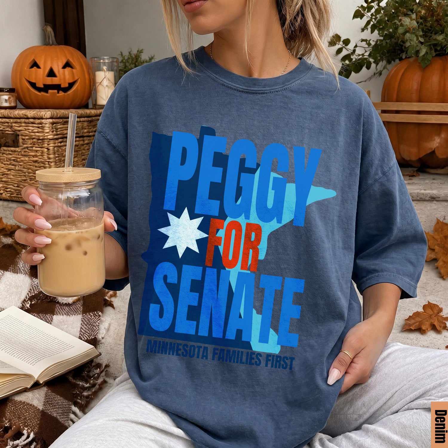 Peggy for Senate t-shirt with Minnesota map graphic and &amp;quot;Minnesota Families First&amp;quot; text.