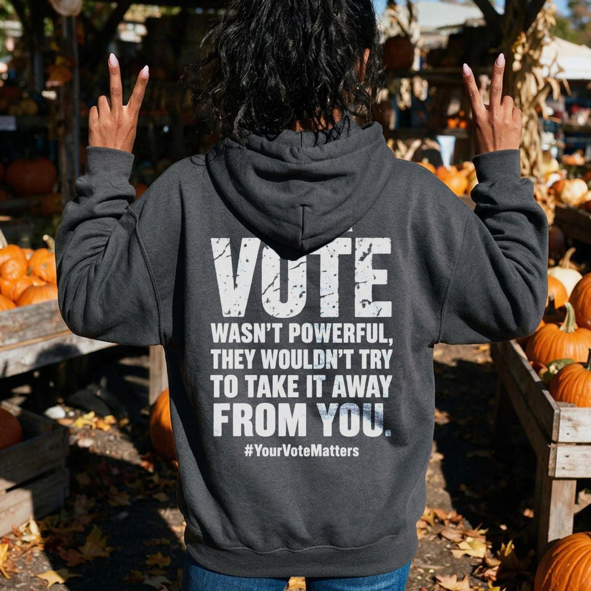 Dark gray hoodie with &amp;quot;VOTE WASN&amp;
