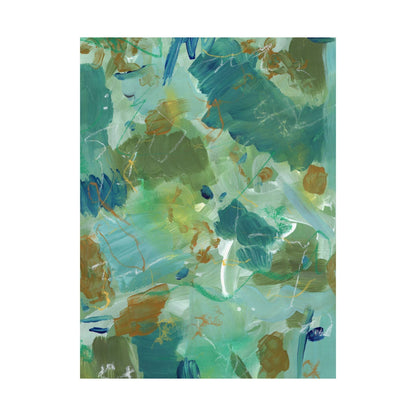 Teal Abstract Matte Poster, Handmade Abstract Art, Green and Blue Art, Scanned from Hand-Painted Acrylic, Neutral Colors, Earthy Tones