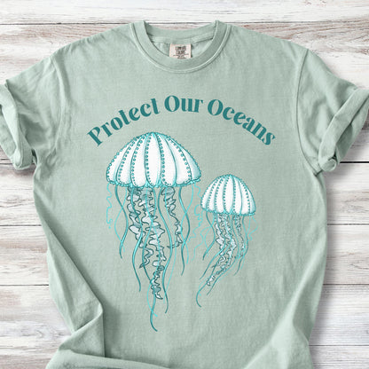 Protect Our Oceans Shirt, Jellyfish Environmental Activist Tshirt